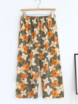 Summer Cotton Floral Cropped Pants