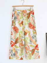 Summer Cotton Floral Cropped Pants