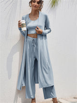 3Pcs Tank Top & Pants Coat Set - Kafiloe