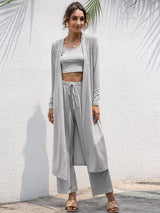 3Pcs Tank Top & Pants Coat Set - Kafiloe