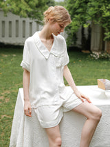 Solid Color Button Cotton Pajama - Kafiloe