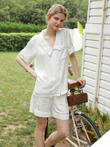 Solid Color Button Cotton Pajama - Kafiloe