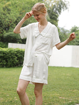 Solid Color Button Cotton Pajama - Kafiloe