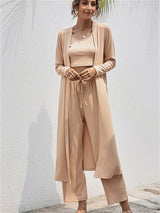 3Pcs Tank Top & Pants Coat Set - Kafiloe