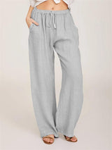 Loose Linen Wide Leg Pants - Kafiloe