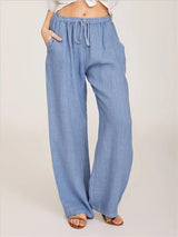 Loose Linen Wide Leg Pants - Kafiloe